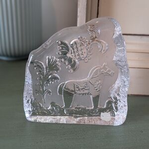 Elegant Clear Glass Art Piece/ Paperweight